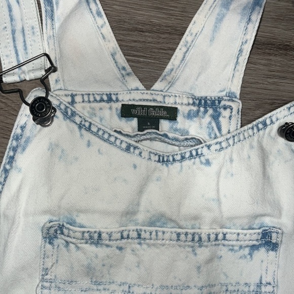 Target WILD FABLE small overalls shortalls acid washed bleached vacation cooko… - Picture 2 of 3